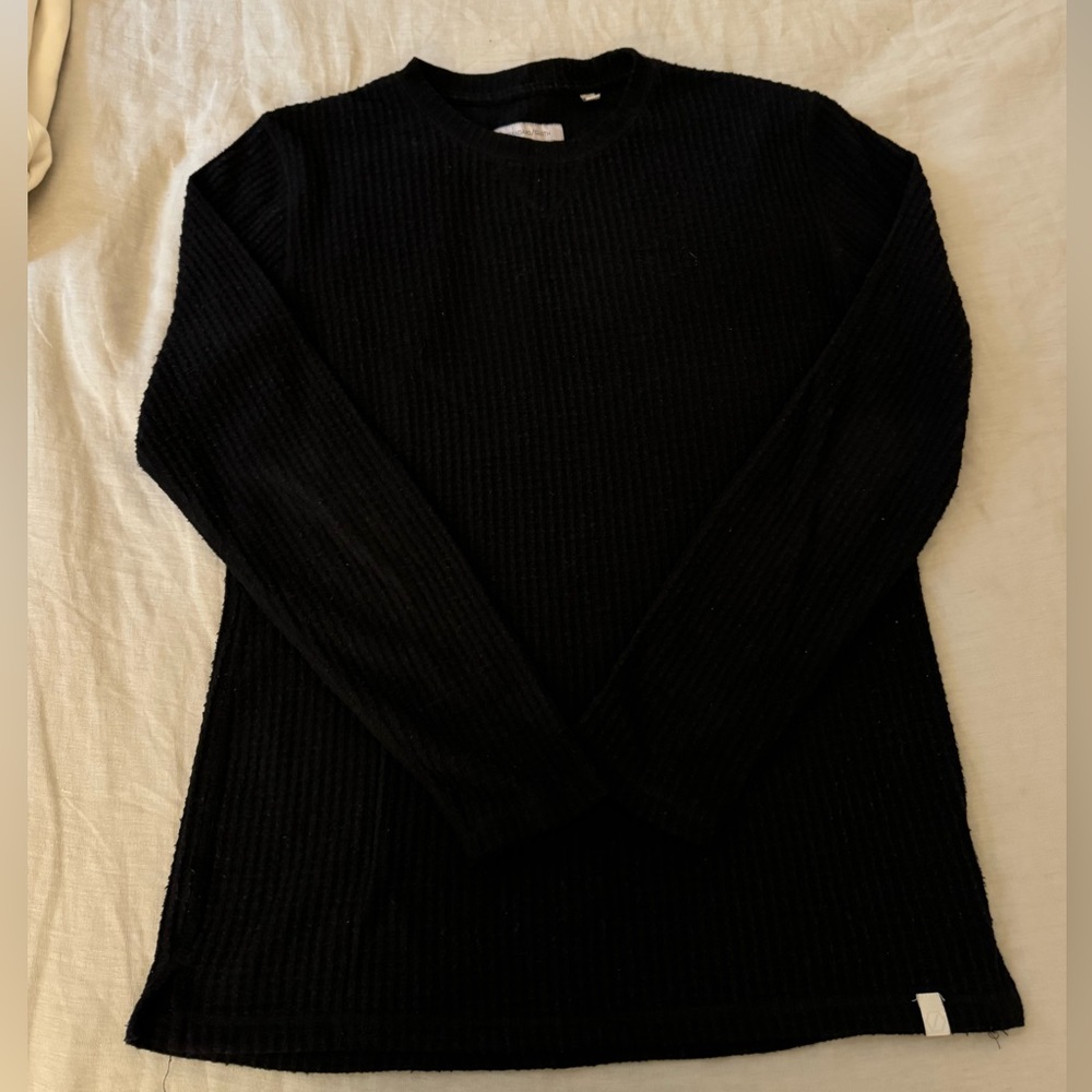 Standard Cloth Black Waffle Sweater